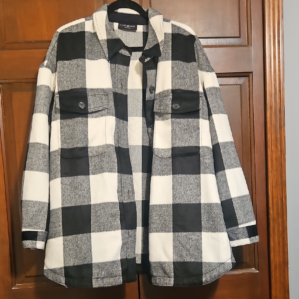 Lane Bryant Plaid Button Up Jacket